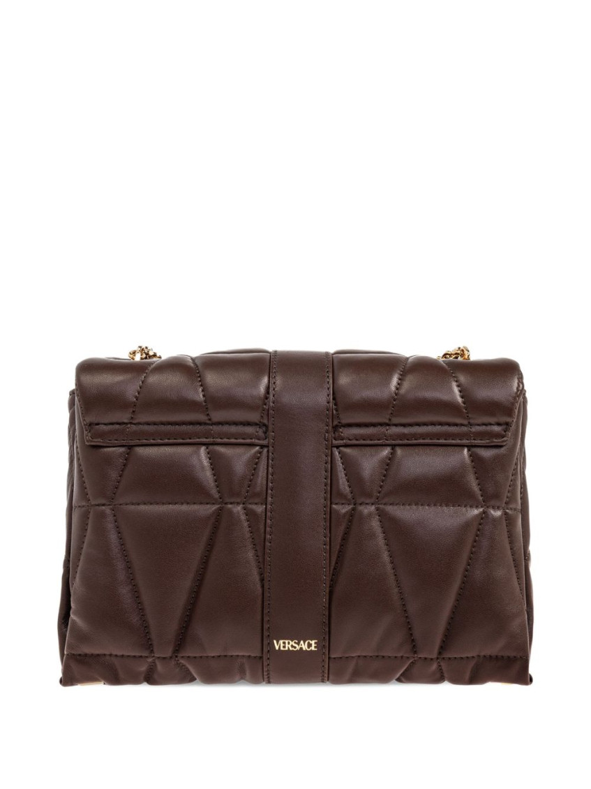 Brown Kleio quilted mini shoulder bag