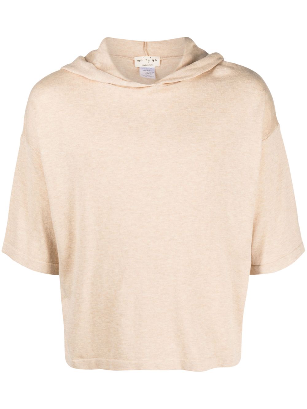 Short-sleeve cropped hoodie - Neutrals