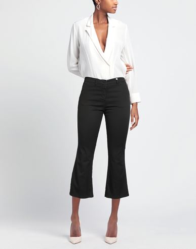 Woman Pants Black Size 10 Lyocell, Cotton, Elastane
