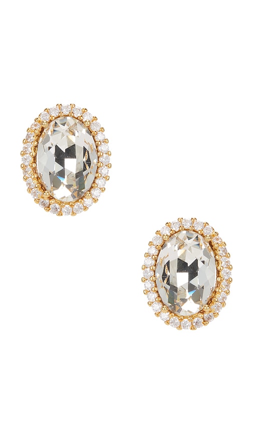 Anton Heunis Omega Clasp Oval Stud Earrings in Metallic Gold