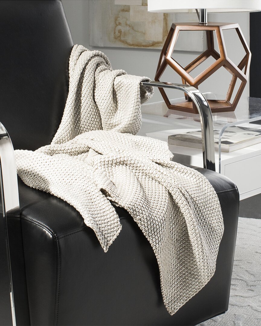 Tickled Grey Knit Throw