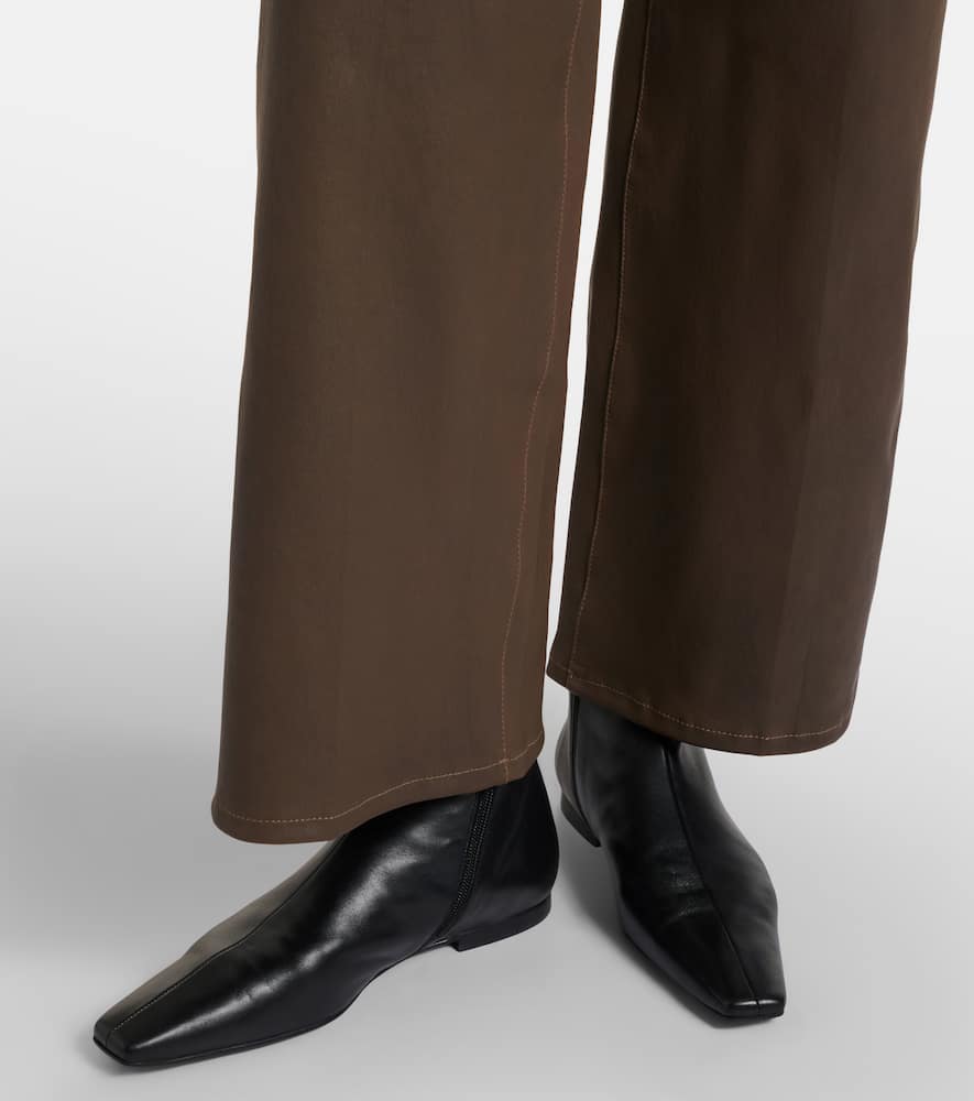 Le Slim Palazzo leather wide-leg pants