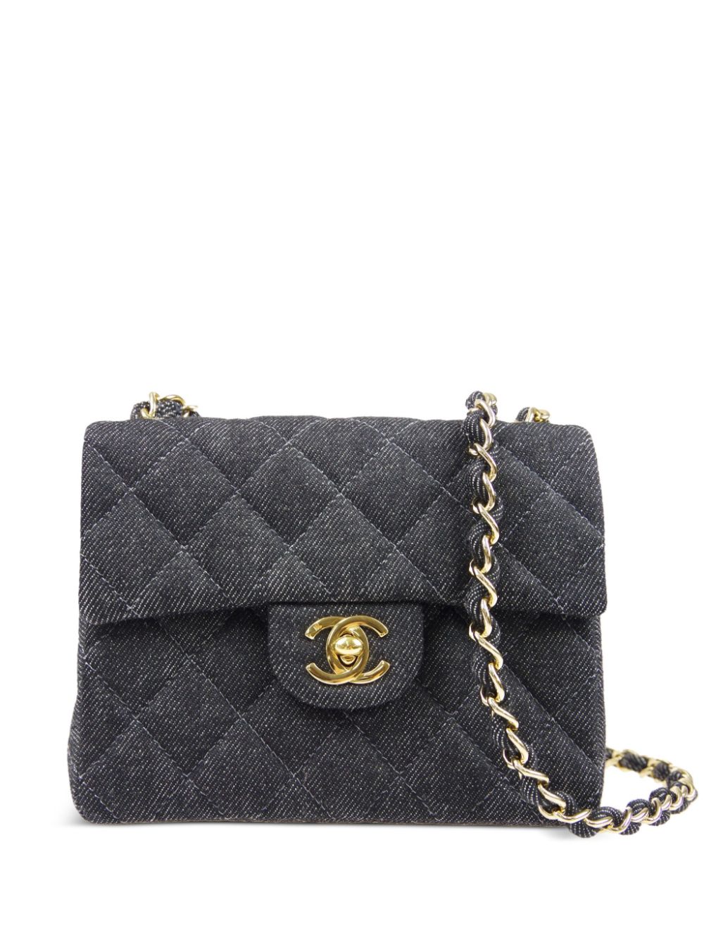 1998 mini denim Classic Flap shoulder bag - Black