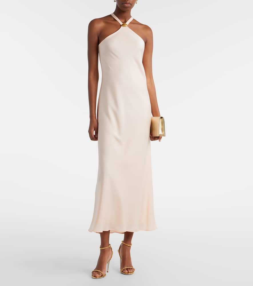 Ghiotto embellished satin slip dress