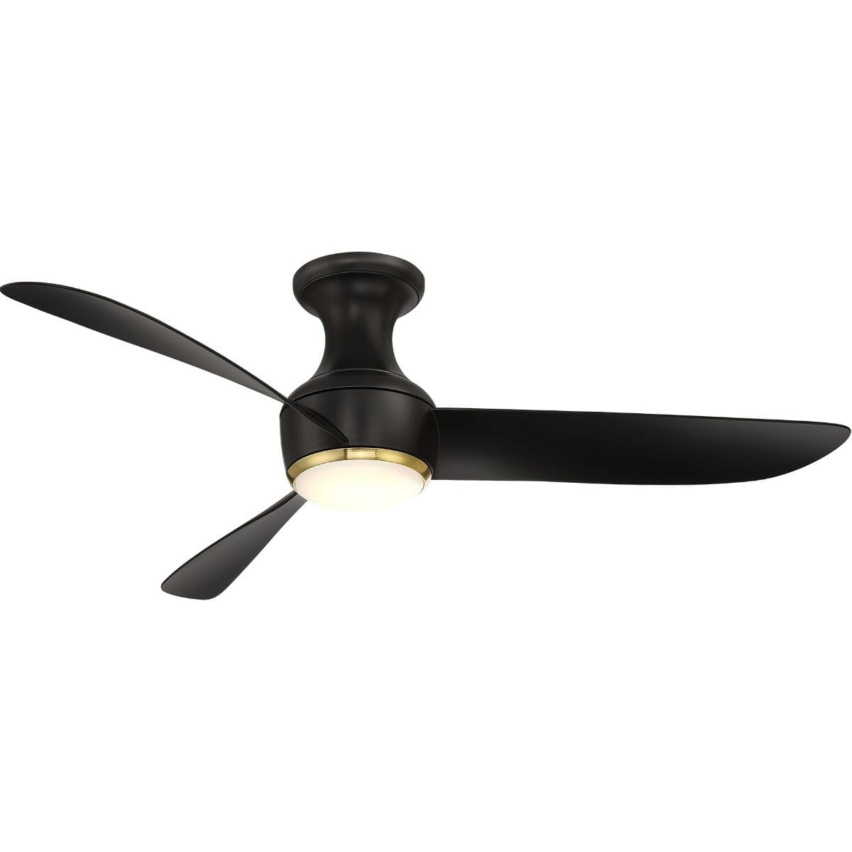 Soft Brass Matte Black 52"Ceiling Fan from the Corona Collection