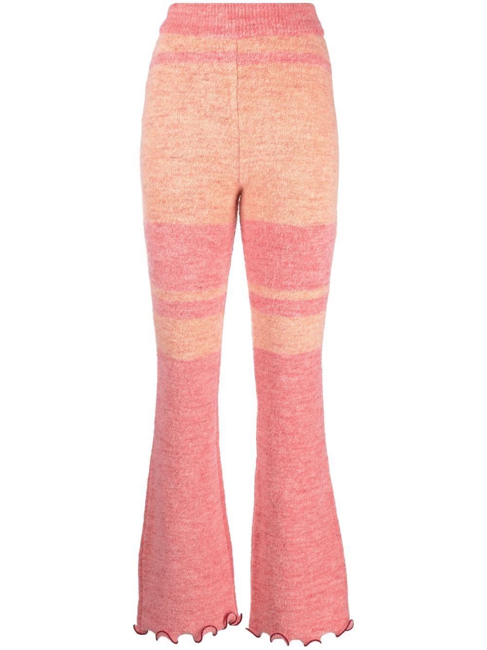 Stripe-print knitted trousers