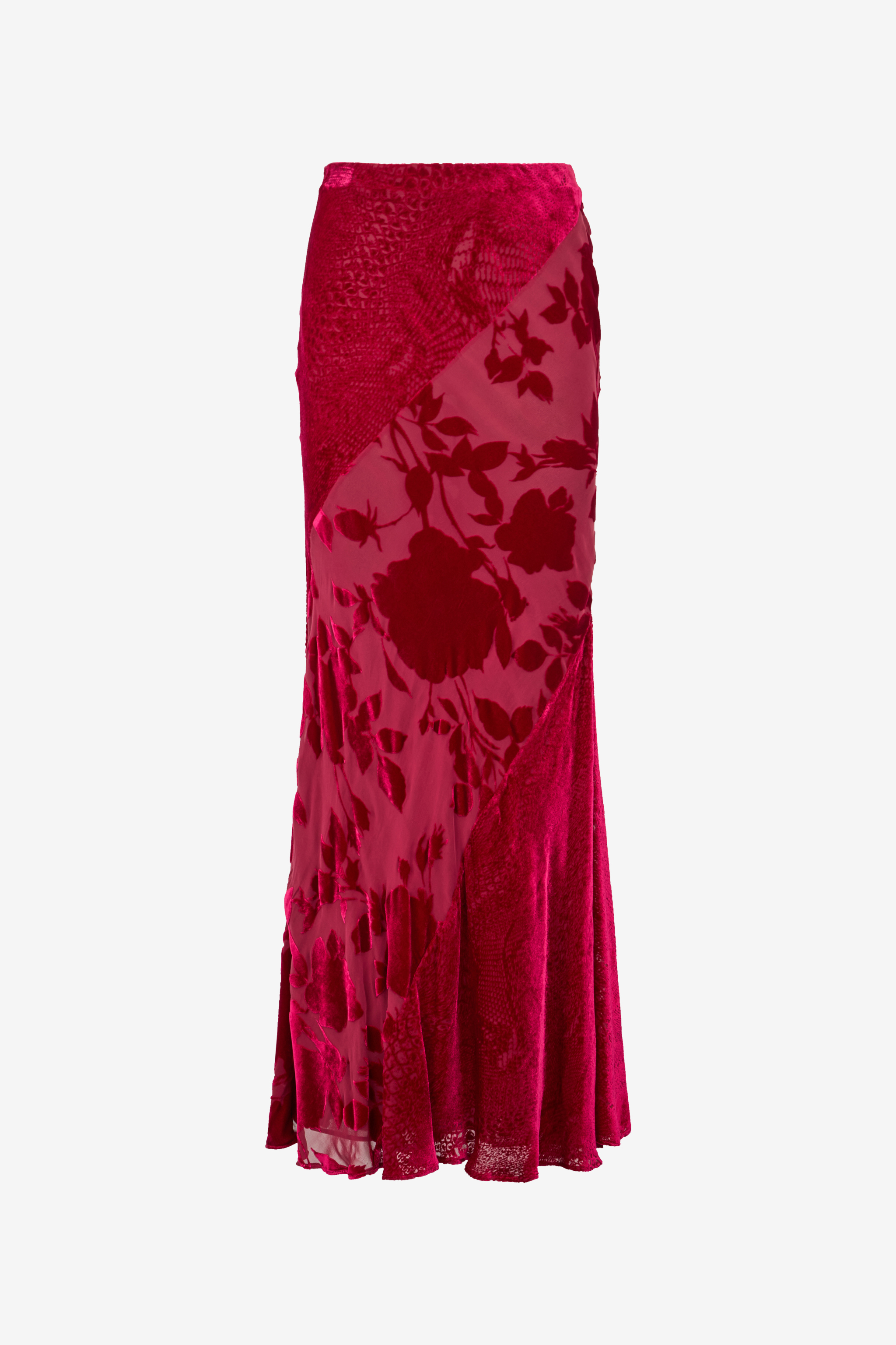 Long Skirt With Rose And Python Pattern