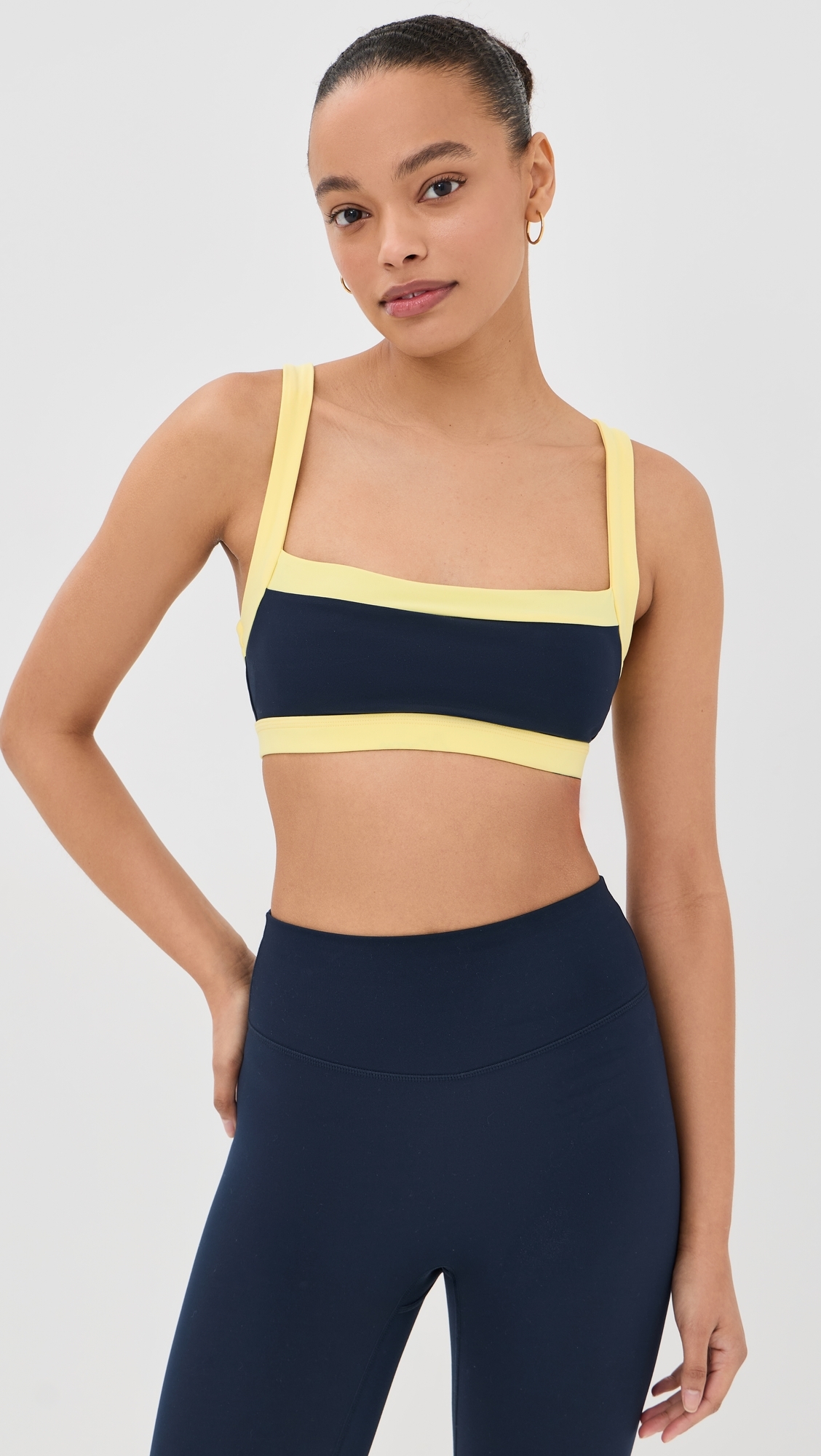 Straight Neck Bra Navy/Lemon