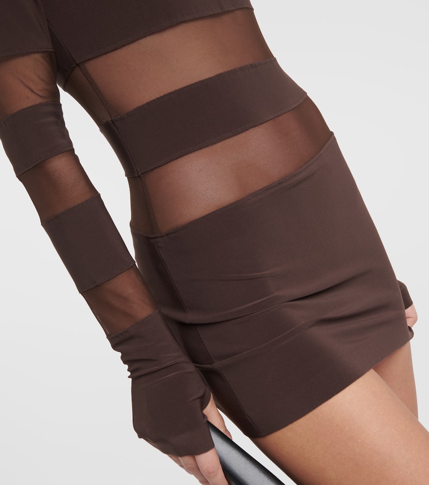 Norma Kamali Spliced Pickleball jersey minidress