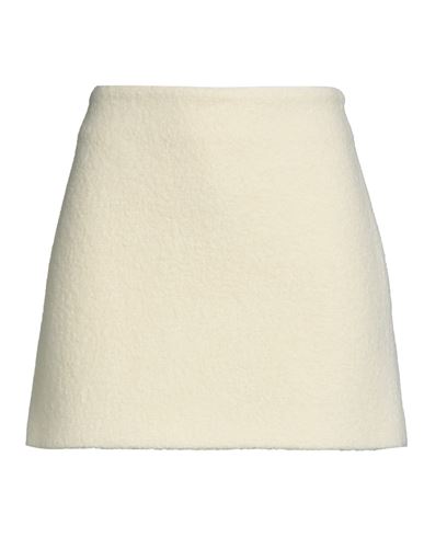 Woman Mini skirt Cream Size 4 Virgin Wool