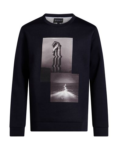 Man Sweatshirt Navy Size L Viscose, Polyester