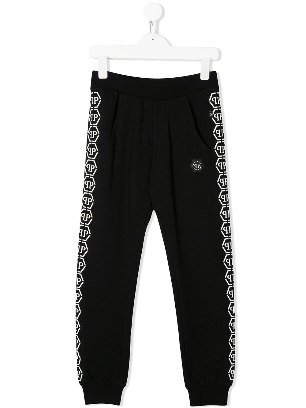 Logo tape track trousers - Black