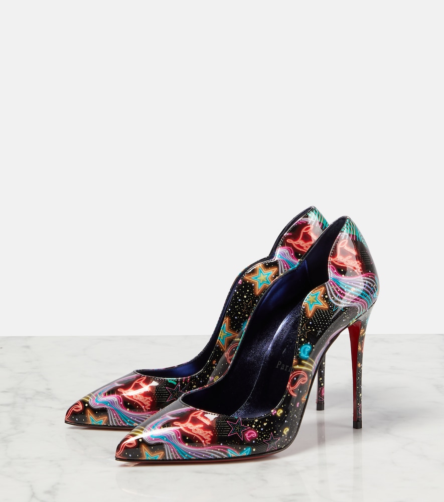 Christian Louboutin Hot Chick printed patent leather pumps