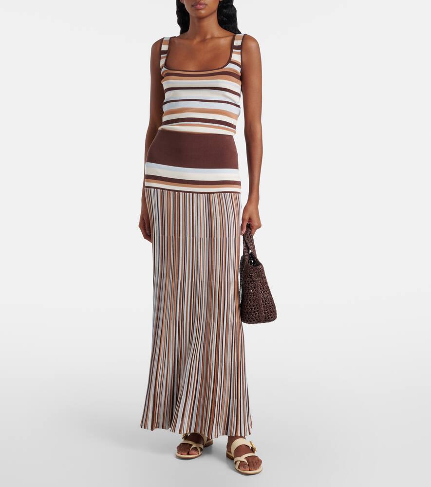 Faithfull Enya striped knitted cotton-blend top