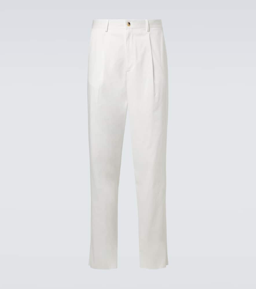 Cotton-blend straight pants