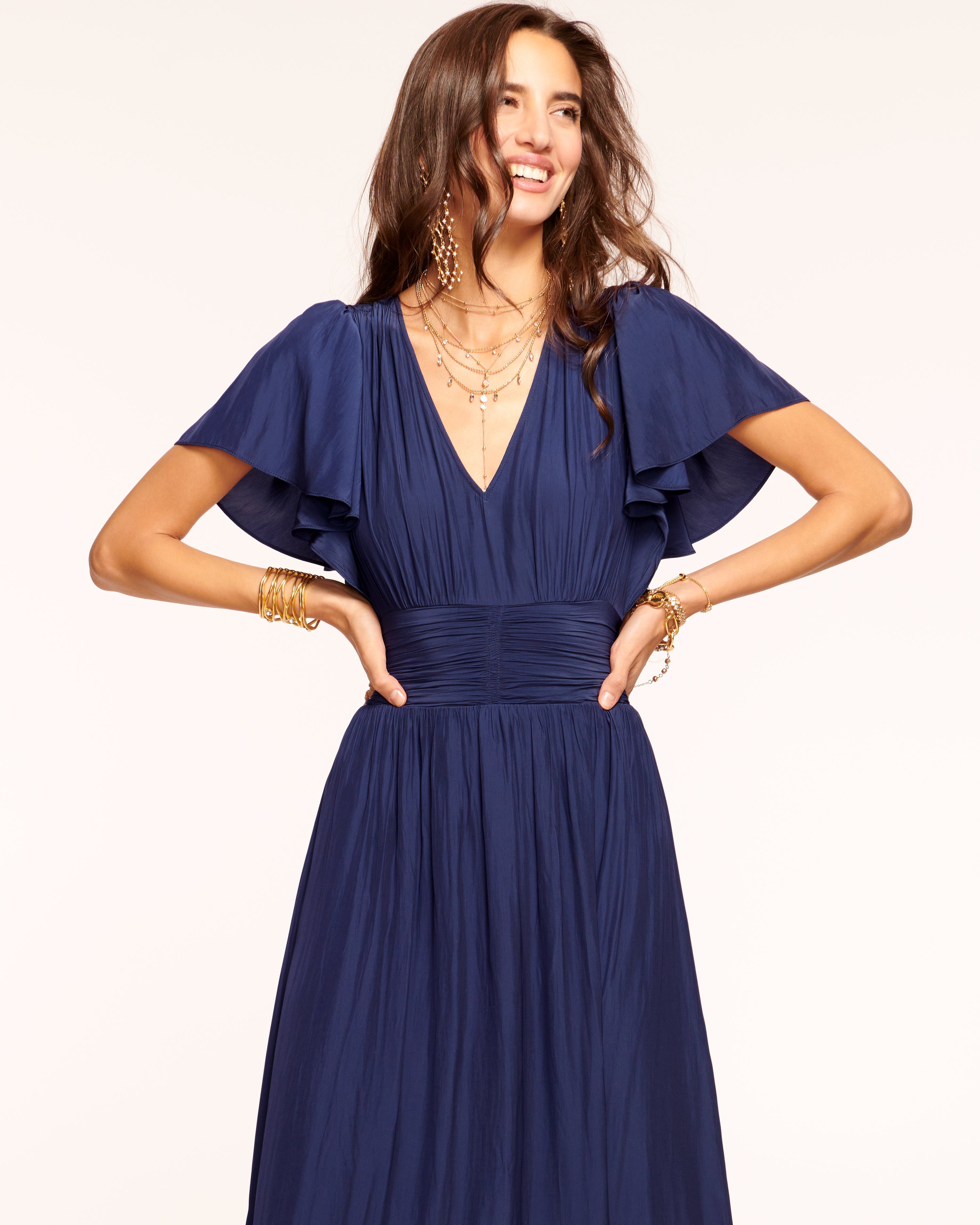 Joanie Short Sleeve Maxi Dress in Pink Petunia