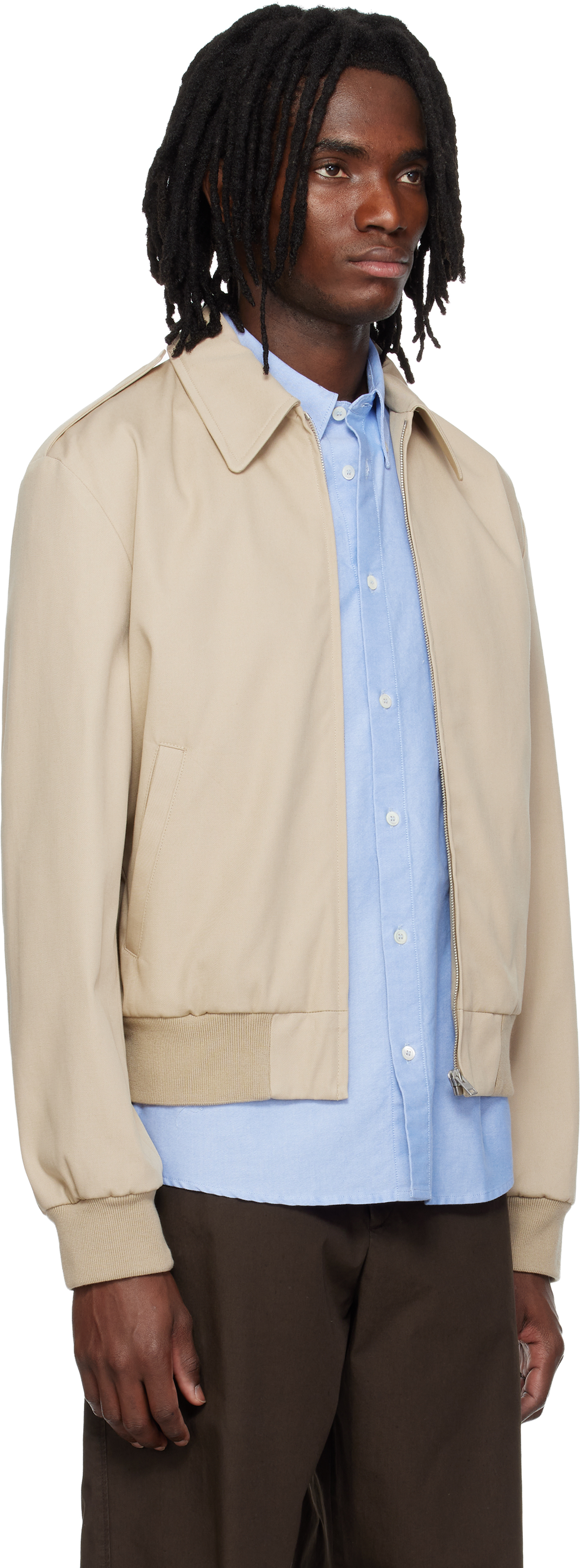 Beige Miles Bomber Jacket