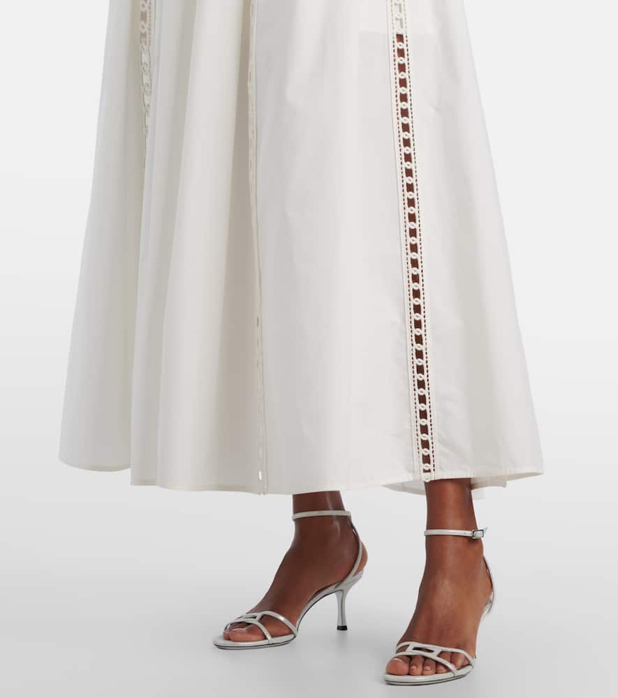 Embroidered cotton-blend midi dress