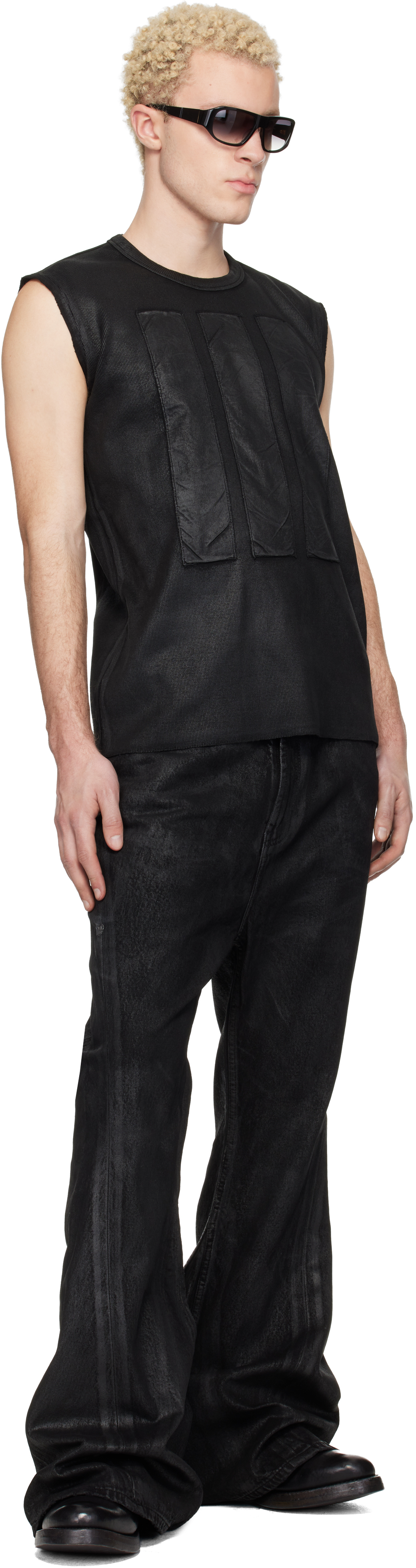 Black Waxed Varet Jeans