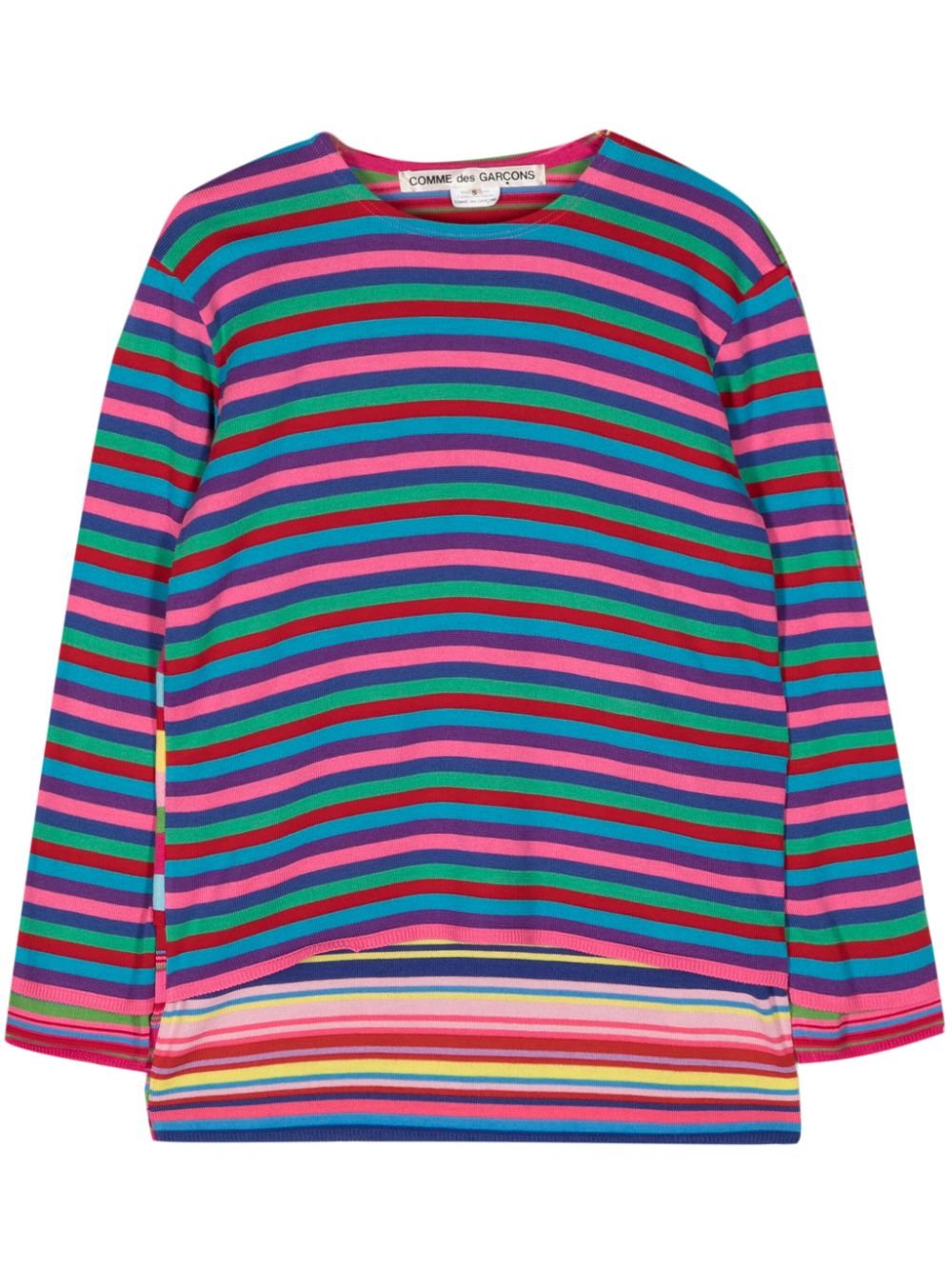 Striped layered jumper - Pink