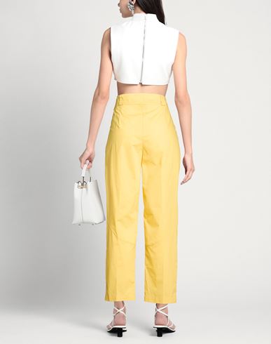 Woman Pants Yellow Size L Cotton