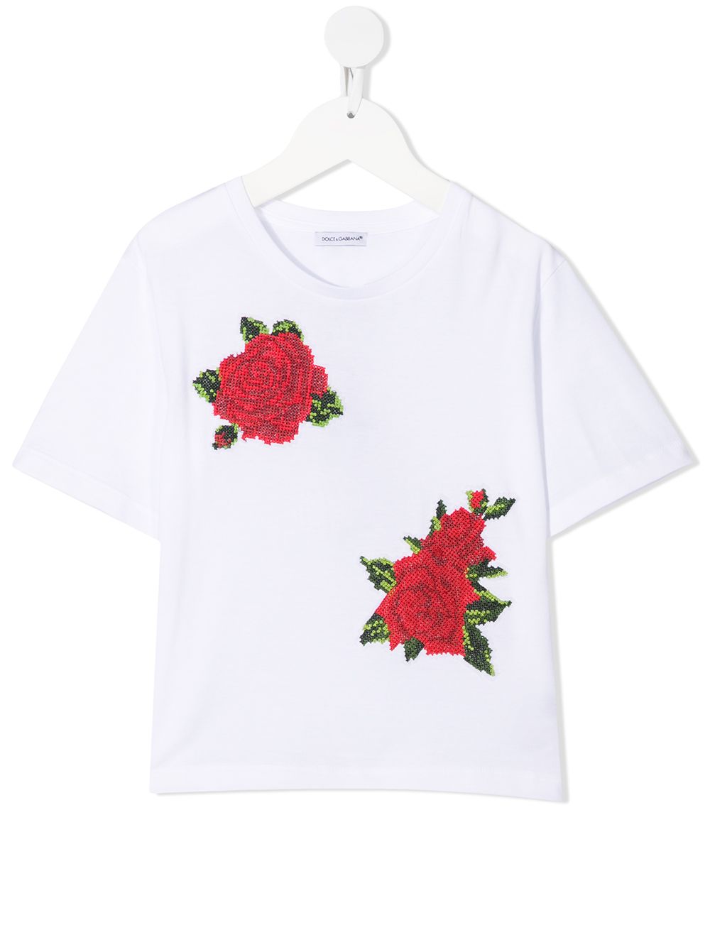 Embroidered floral T-shirt - White