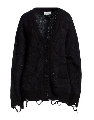 Woman Cardigan Black Size 4 Merino Wool, Polyester, Mohair wool, Nylon, Wool