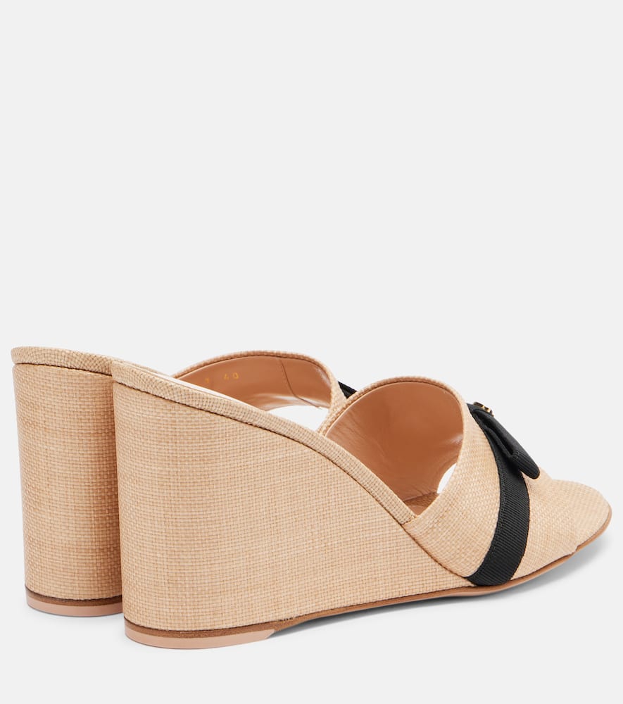 Haiti raffia wedge mules