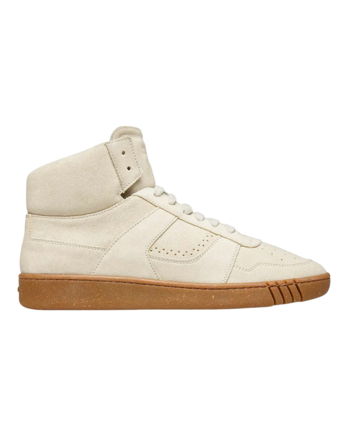 Wiggles 6303321 Men's Dusty White Calf Suede High Top Sneakers