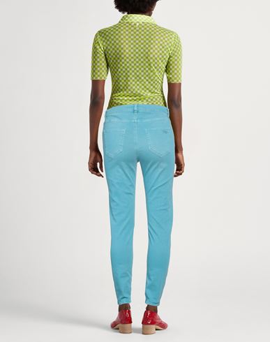 Woman Jeans Turquoise Size 4 Cotton, Elastane