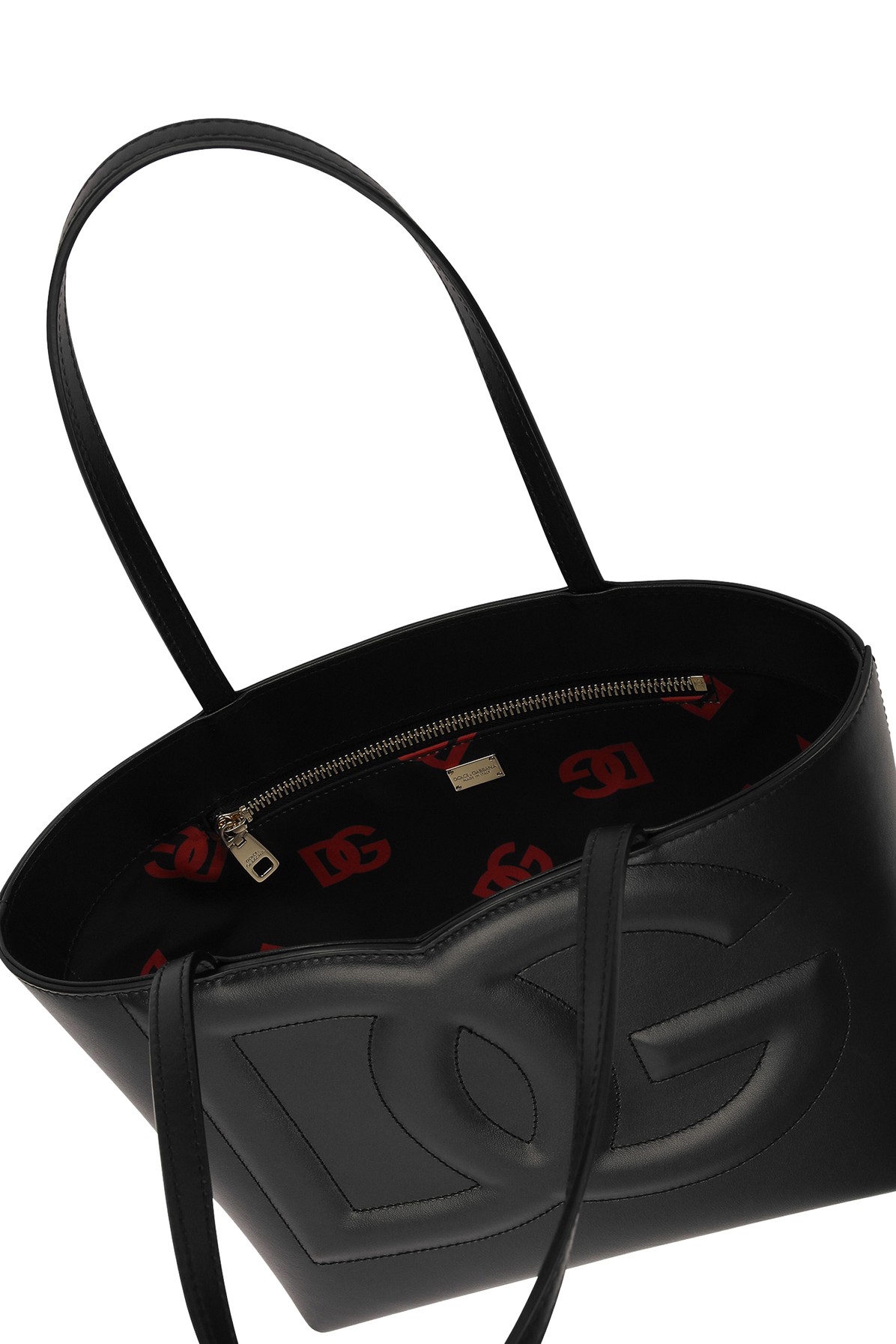 돌체앤가바나 여성 DG 로고 카프 스킨 카메라 백 스몰 DXG73C7BBCK