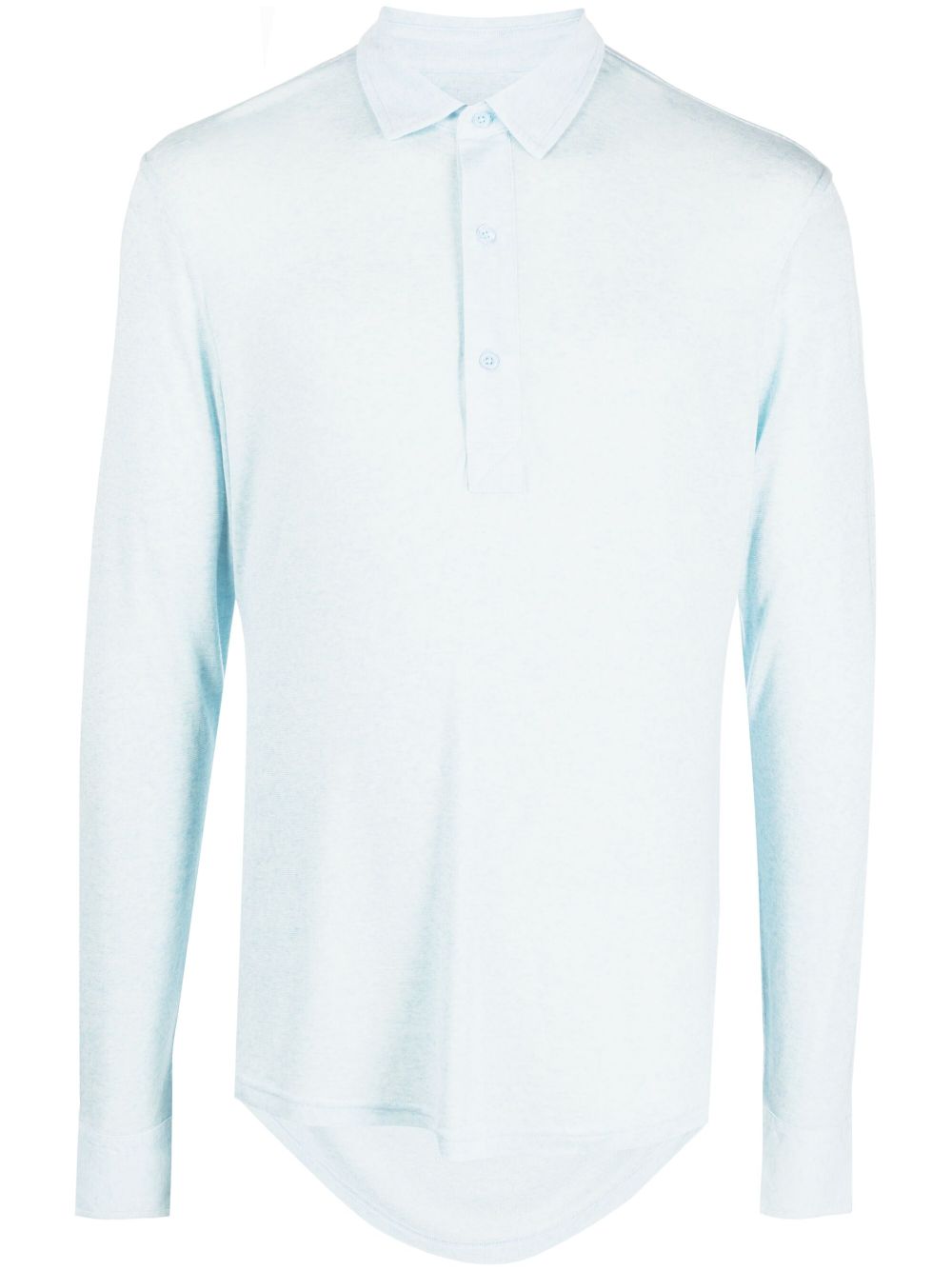 Piqué long-sleeve polo shirt - Blue