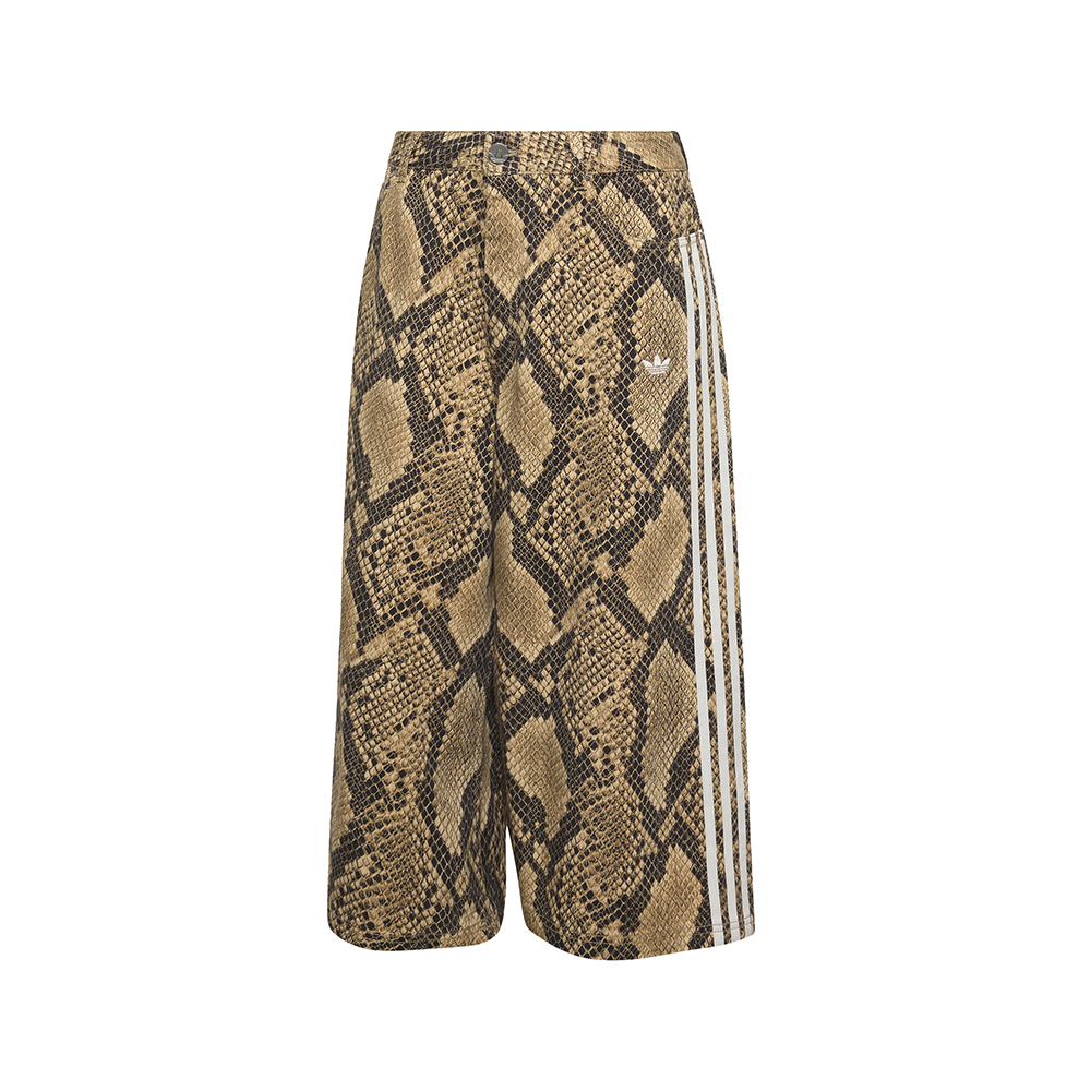 Snake Print Denim Bermuda Shorts
