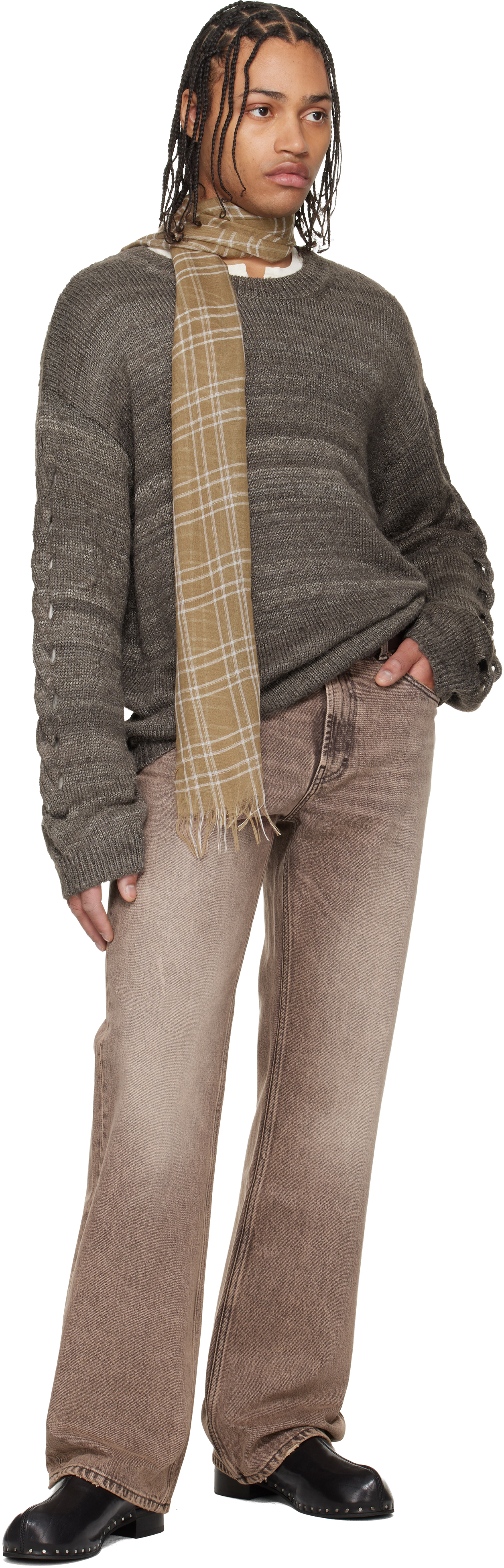 Brown Popover Roundneck Sweater