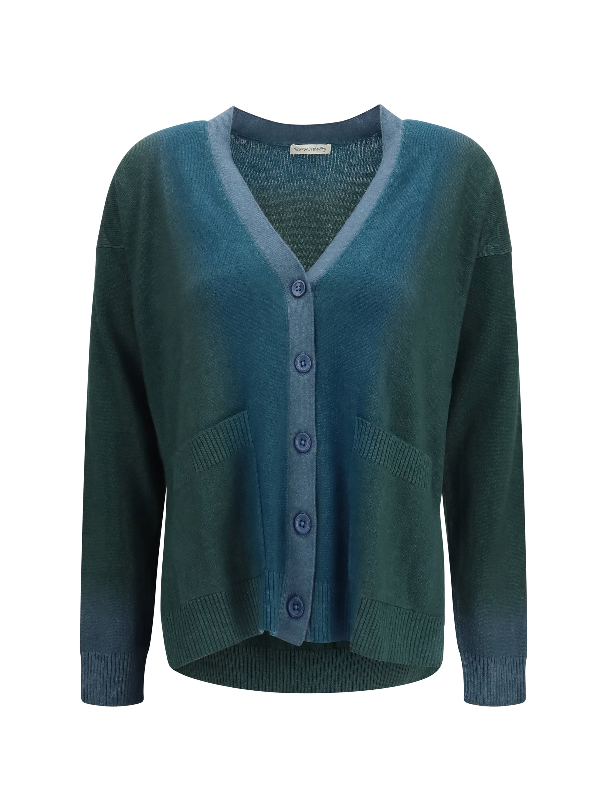Ombré Cashmere Cardigan — Blue
