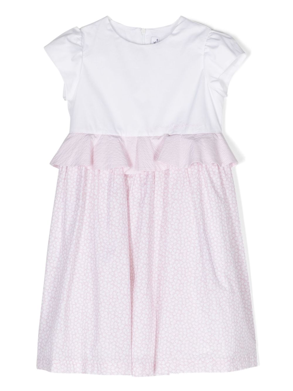 Short-sleeve peplum dress - Pink