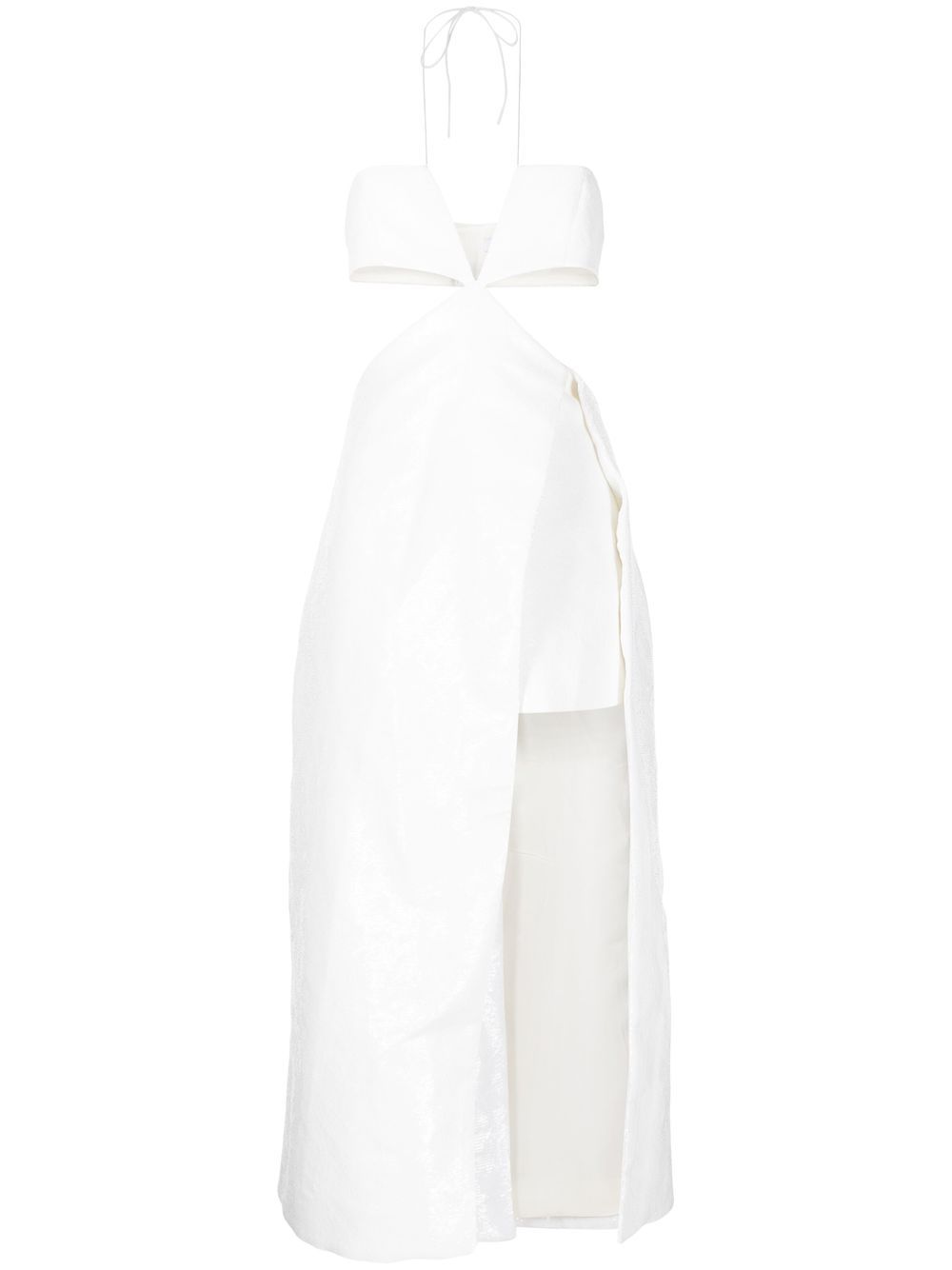 Open cut sequin dress - White