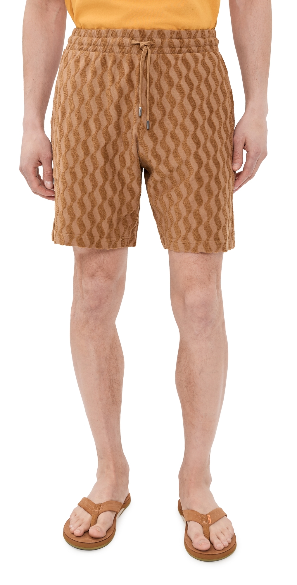 Augusto Listra Jacquard Terry Shorts Caramel