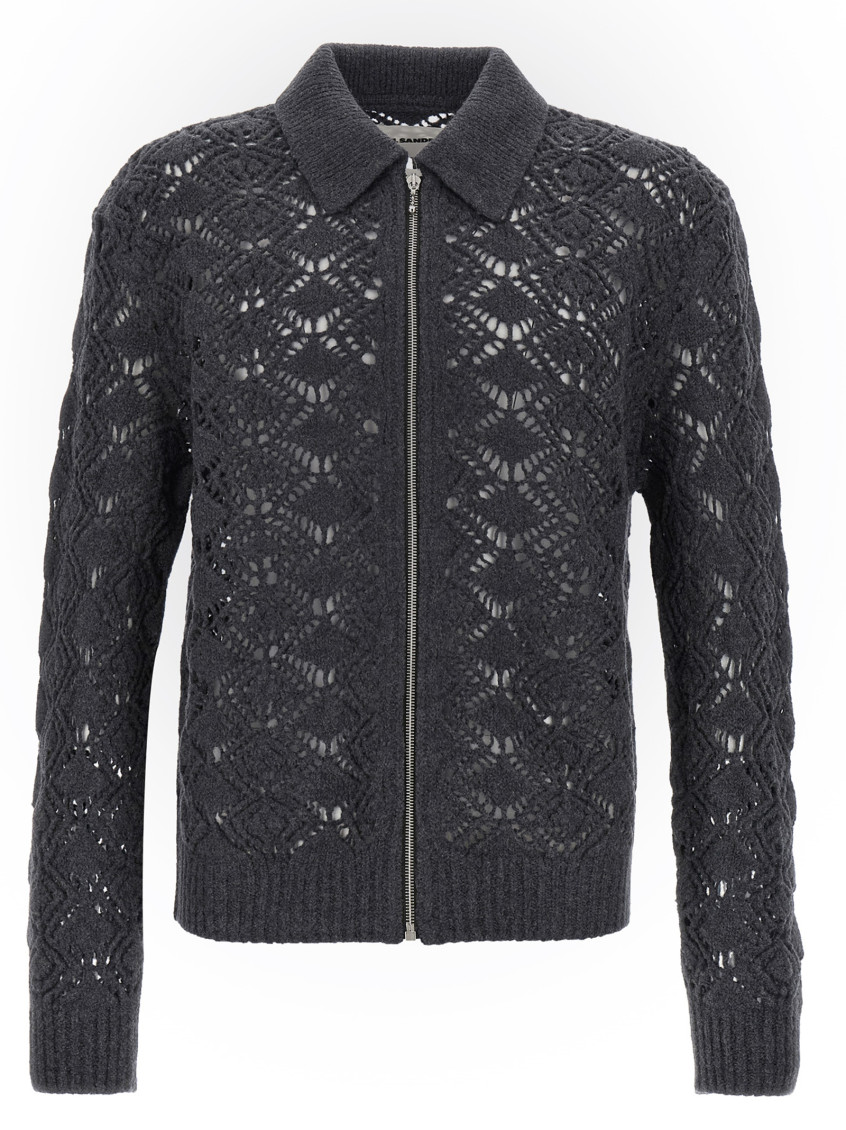 Openwork Wool Cardigan