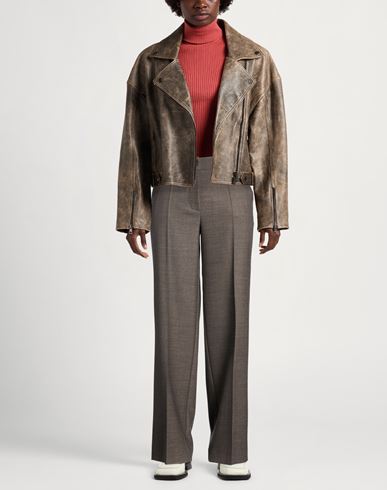 P. a.r. o.s. h. Woman Pants Taupe Size L Polyester, Virgin Wool, Elastane