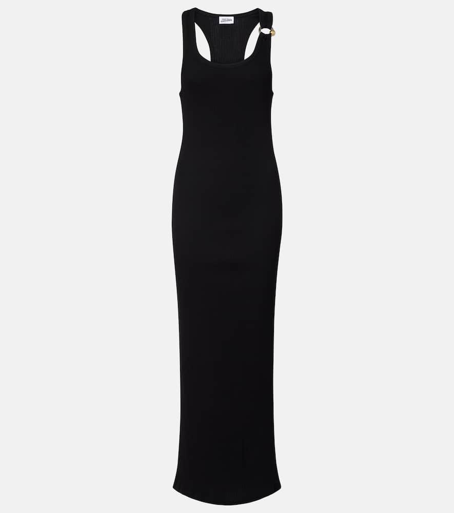 Piercing cotton jersey maxi dress
