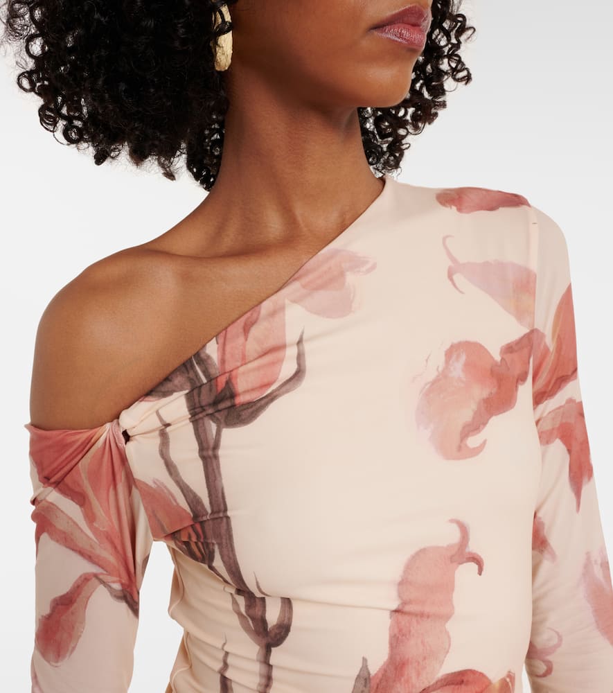 Floral one-shoulder maxi dress