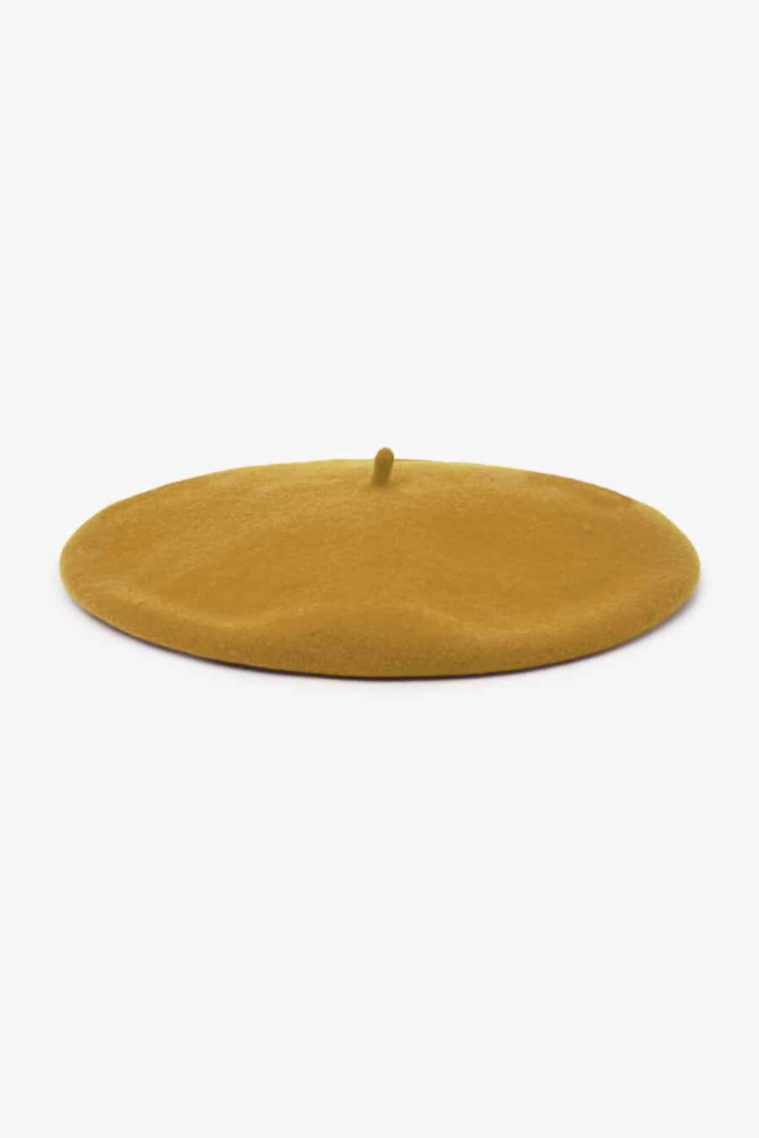 Women's Wool Beret In Mustard