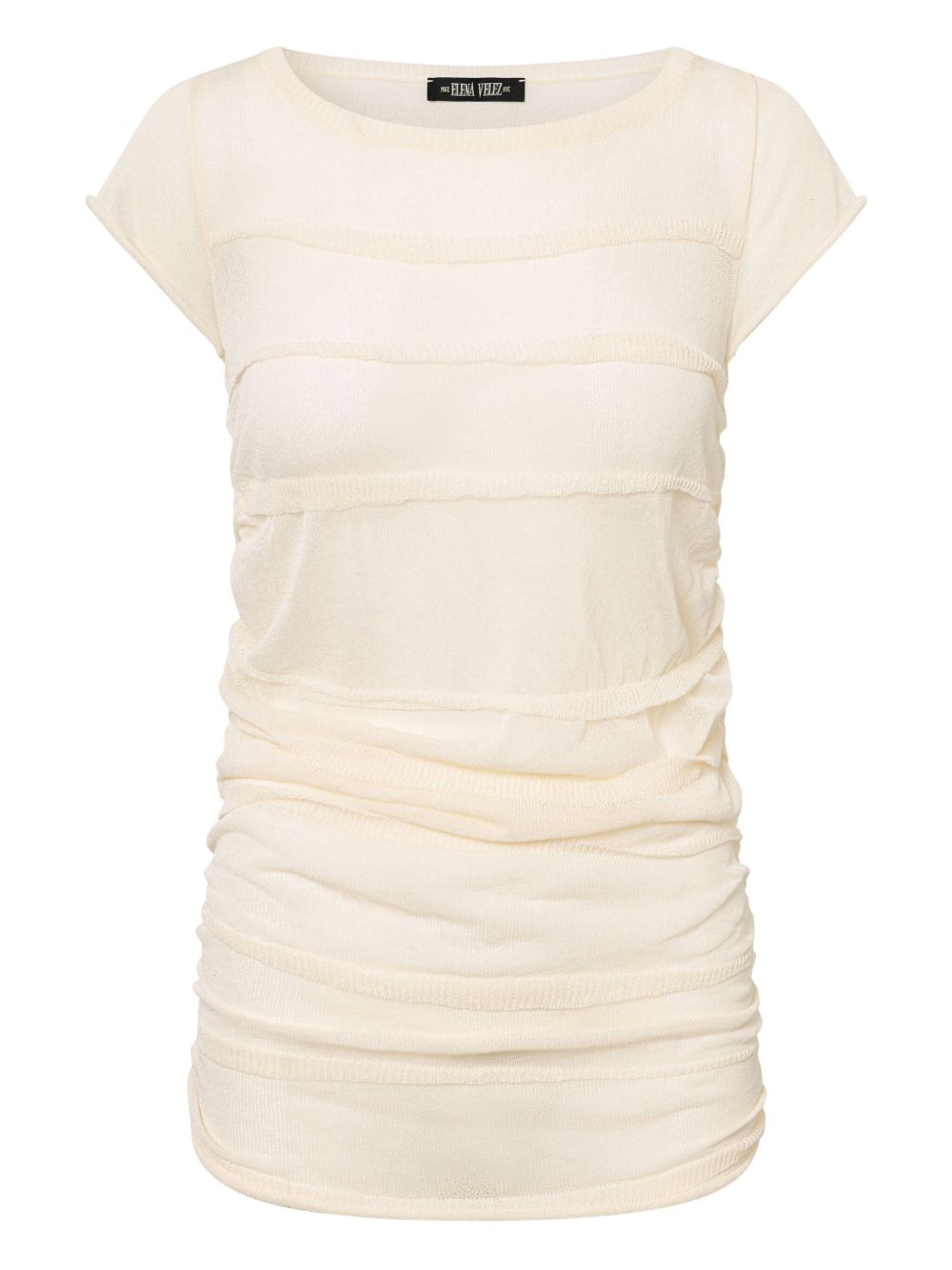 Elena Velez ruched T-shirt - Neutrals