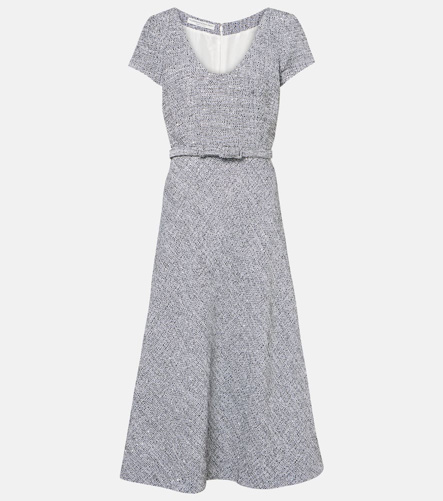Sequined tweed midi dress