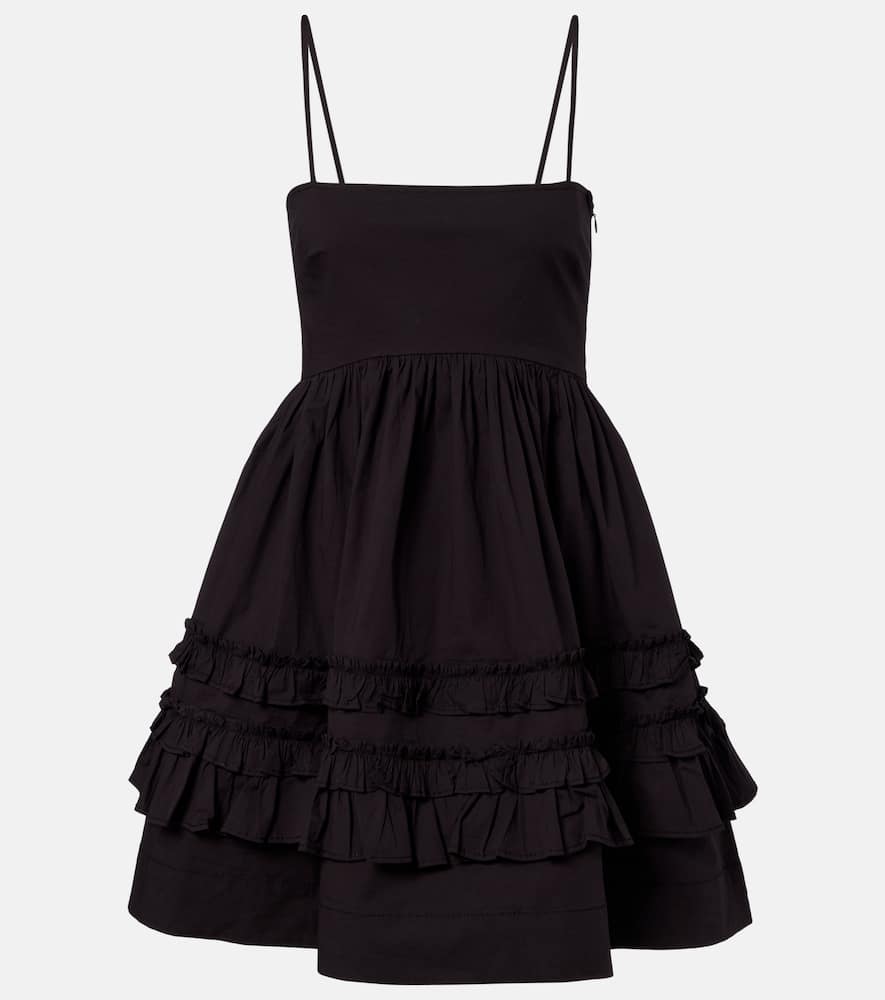Ruffled cotton-blend minidress