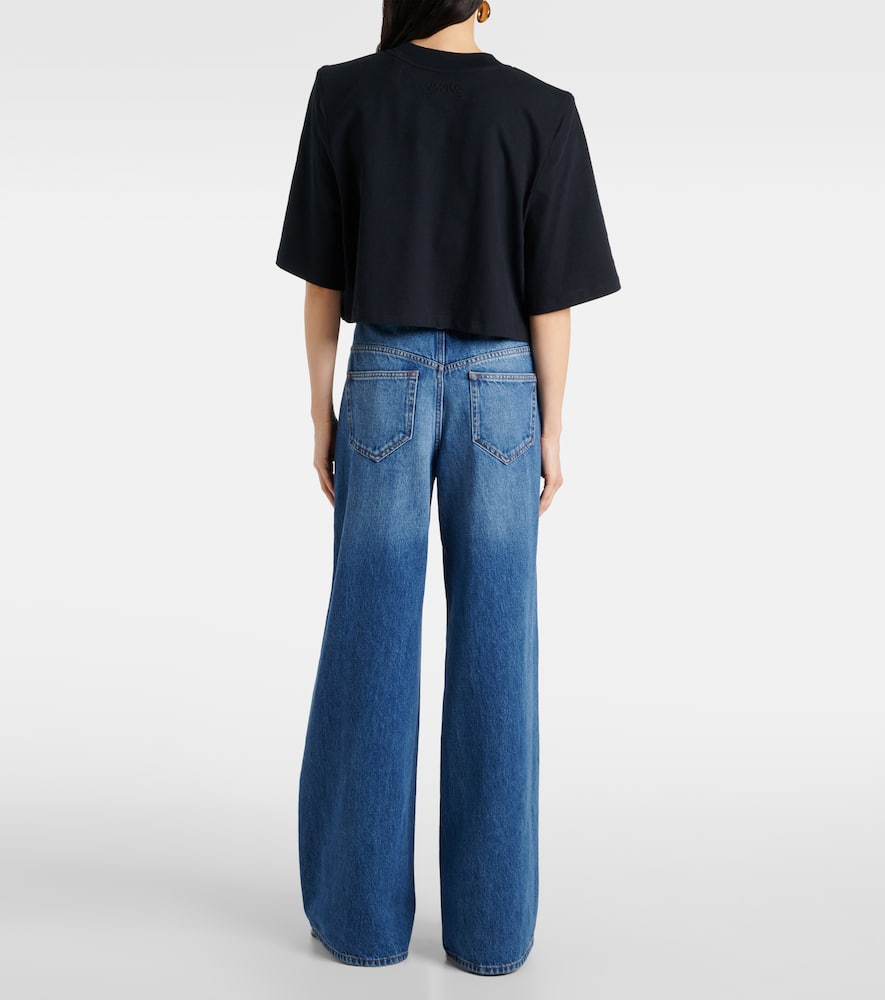 Zaely cropped cotton jersey T-shirt