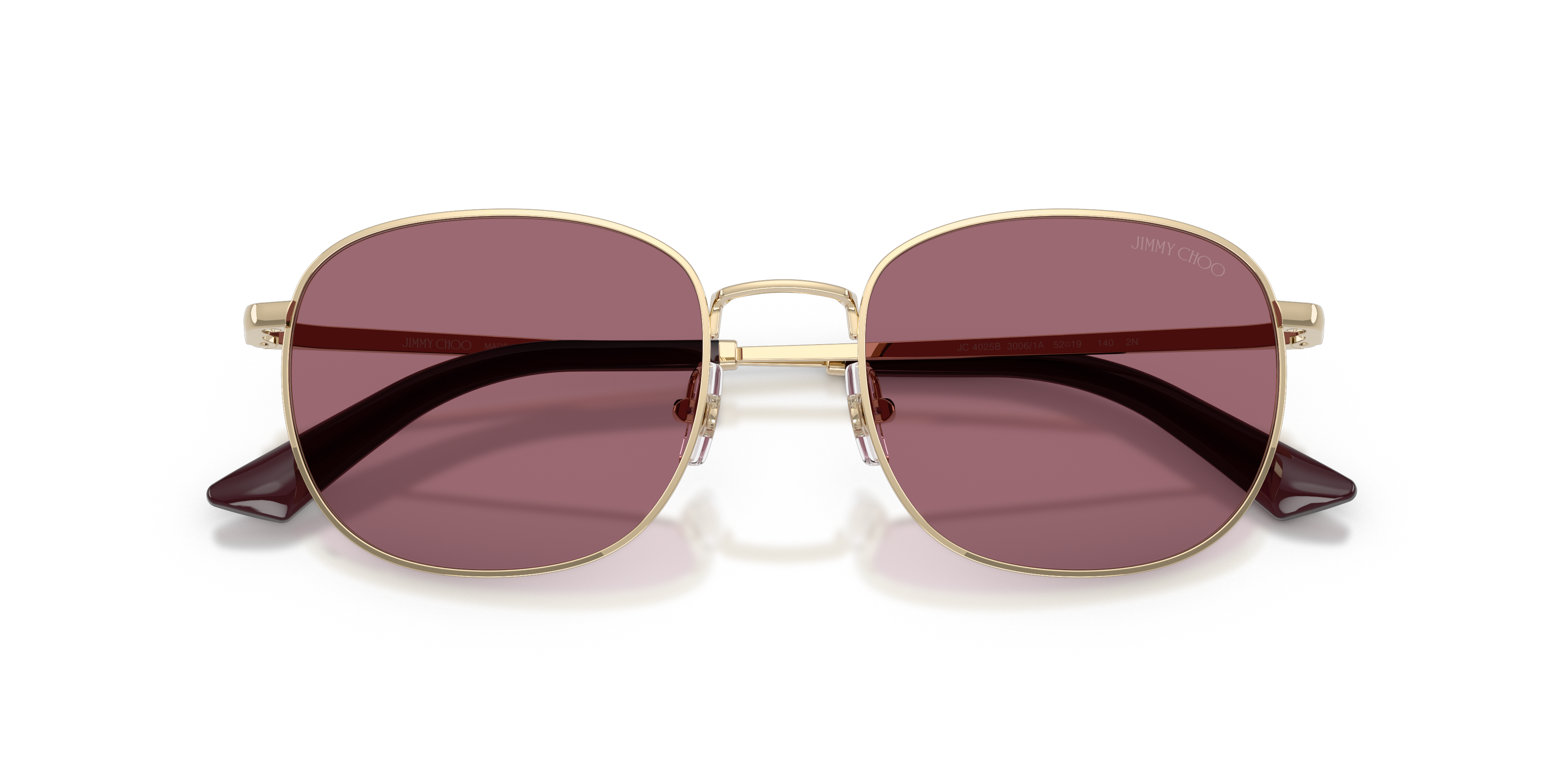 Jimmy Choo Donna Jimmy Choo JC4025B 30061A Occhiali da sole Metallo Oro Viola Pantos Normale