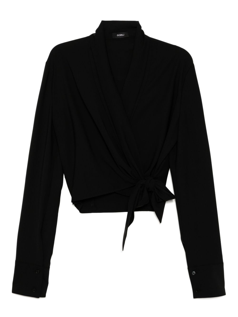Goen.J shawl lapel blouse - Black