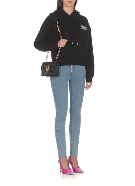 Moschino Jeans Logo Embroidered Drawstring Hoodie